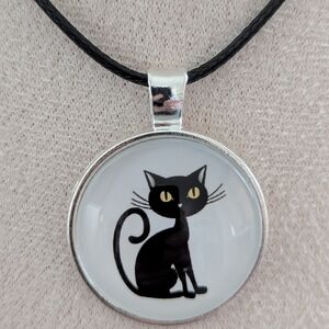 Black Cat Pendant Necklace